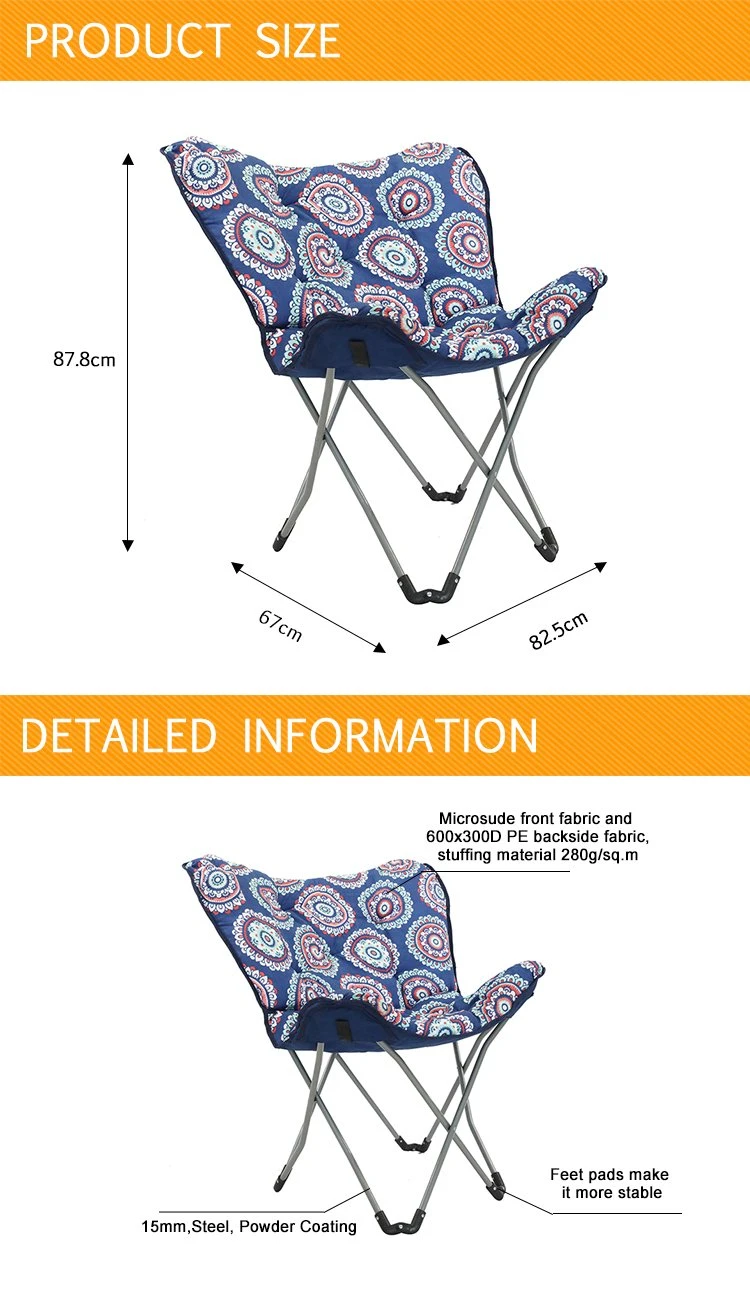 Comfortable High Back Indoor Folding Moon Butterfly Chair Camping with Replacement Covers