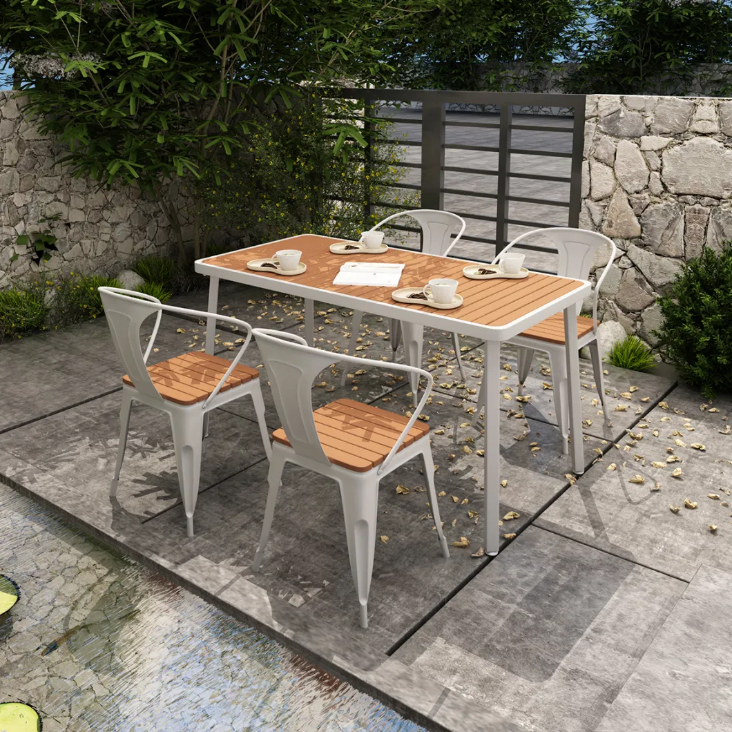 Simple Open-Air Balcony Garden Courtyard Leisure Outdoor Dining Table