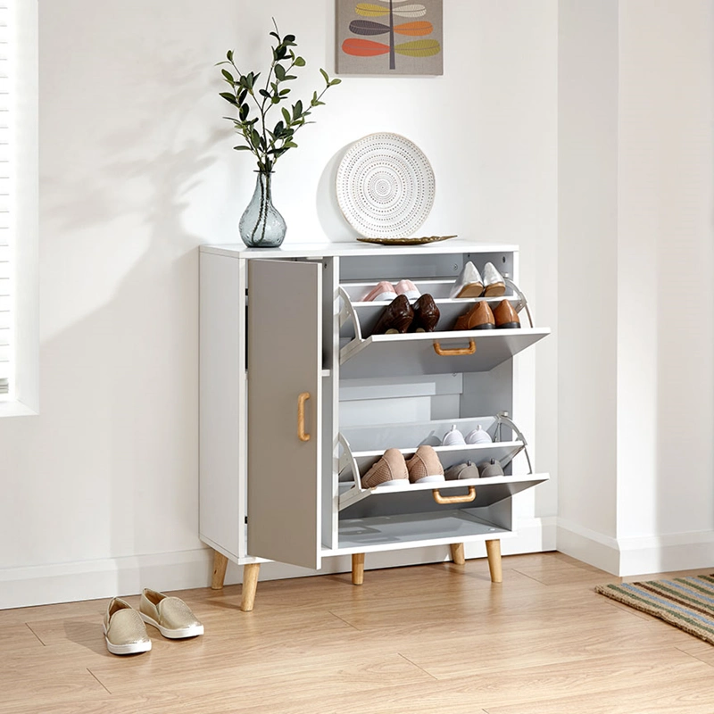 Nordic Simple Wooden Double Layer Shoe Cabinet 0473