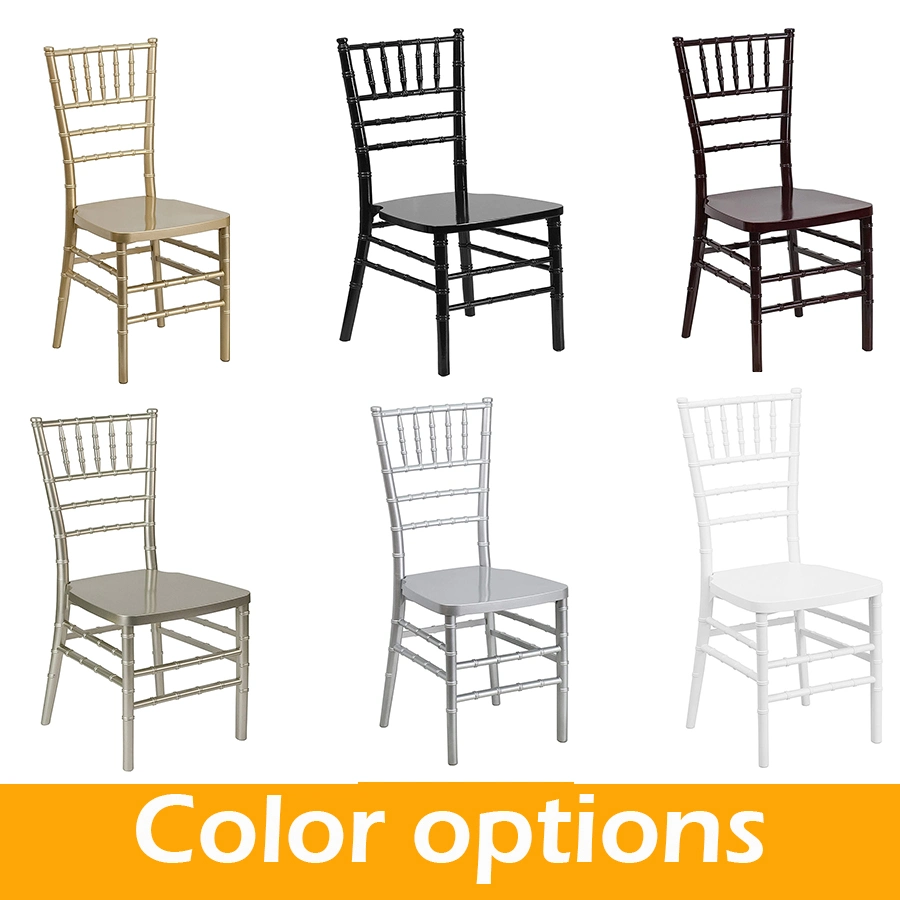 Wholesale Bulk Hotel Weddings Champagne Plastic Tiffany Resin Chiavari Chair for Banquet