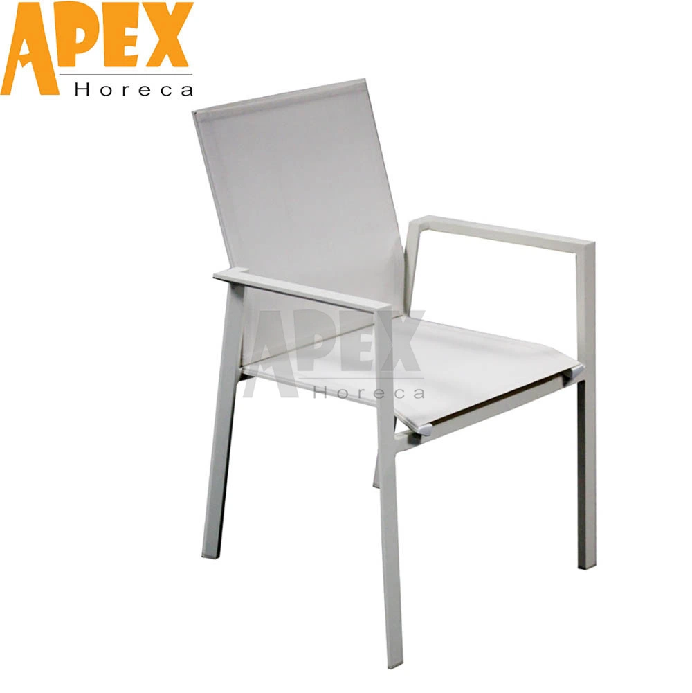 Outdoor Garden Furniture Set Bistro Aluminum Frame Waterproof Dining Chair with Armrests