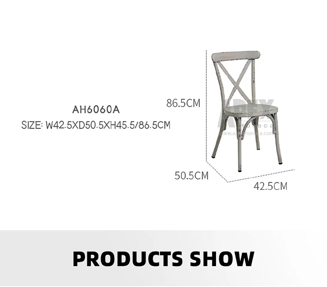 Hot Selling Outdoor Furniture X Cross Back Aluminum Dining Chair