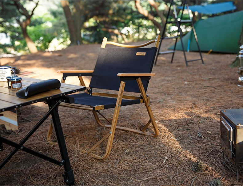 Outdoor Furniture MW02 Wood Grain Aluminum Portable Folding Camping Chair