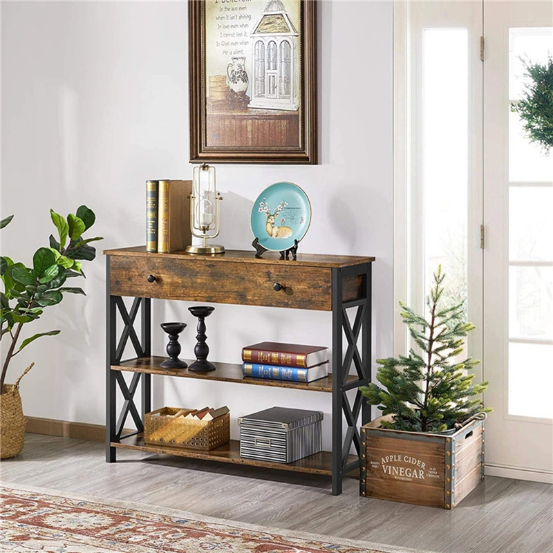 American Rustic Living Room Porch with Drawer Storage Cabinet 0484