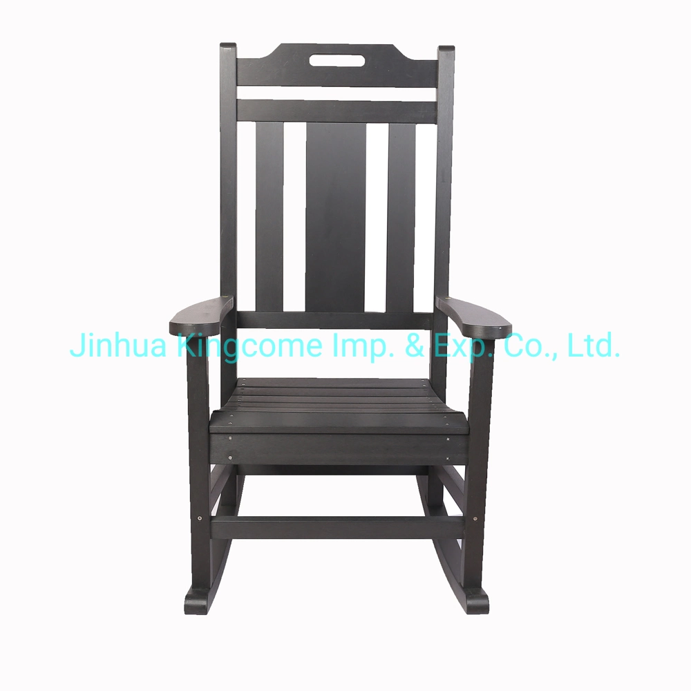 Modern Outdoor Polystyrene Rocking Chair in Black