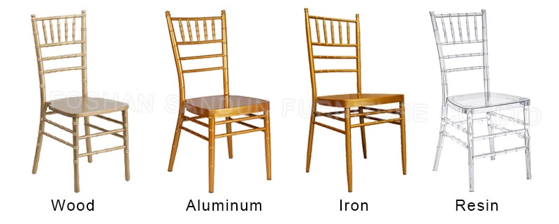 2023 Hot Selling Factory Wholesale Metal Iron Aluminum Chiavari Tiffany Chair