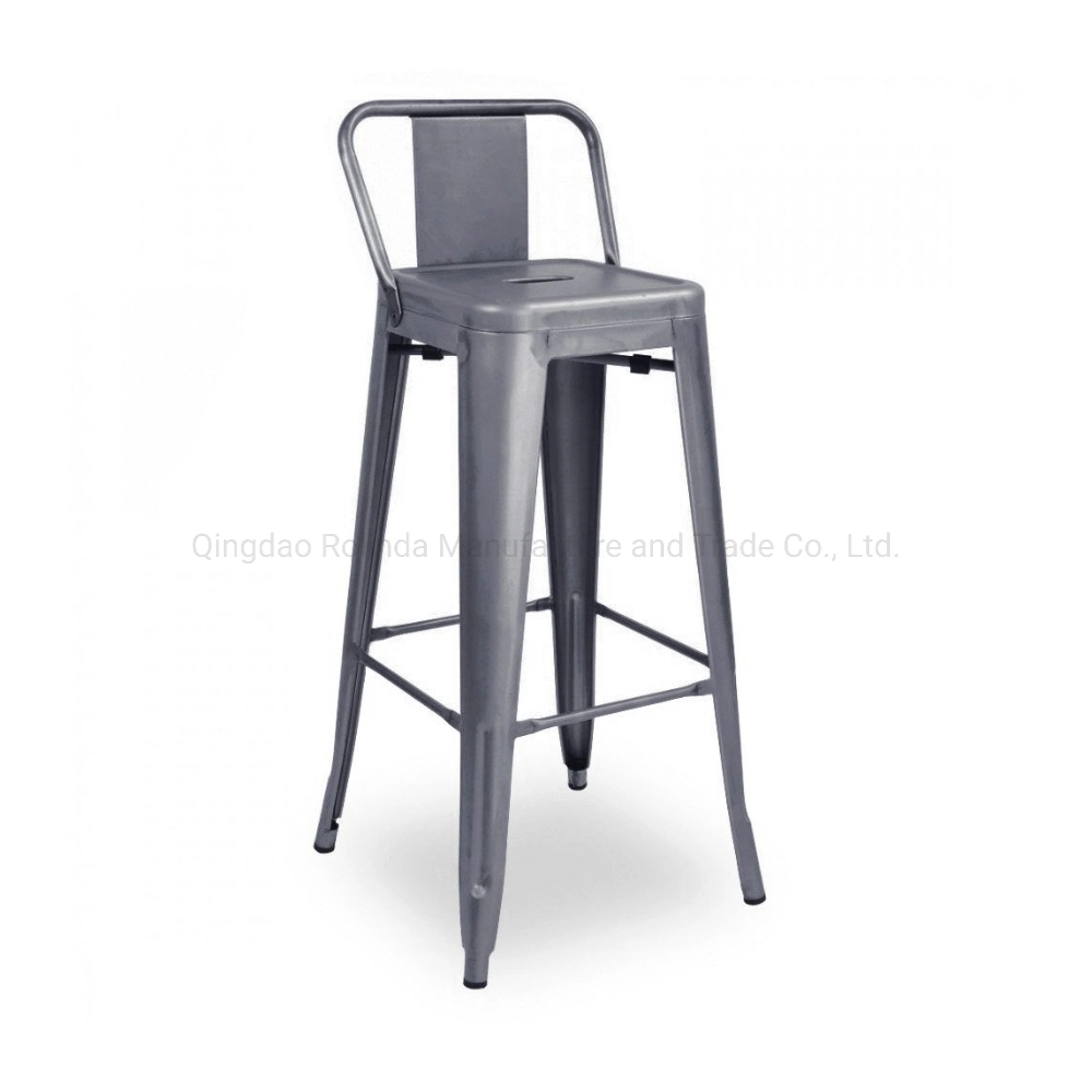 Wholesale Cheap Vintage Industrial Furniture Low-Back Counter Height Stool Kitchen Counter Stackable Metal Tolix Bar Stool for Sale