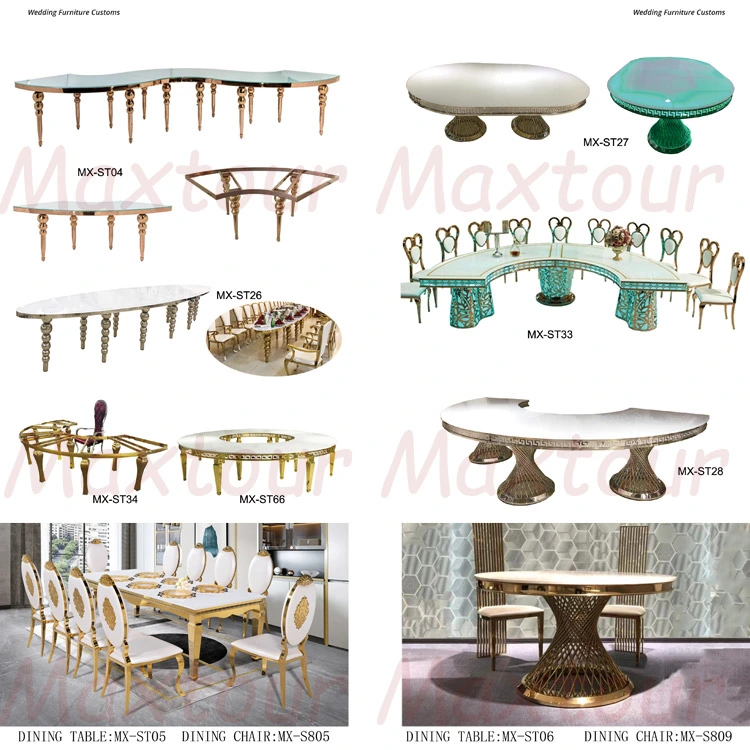 Stainless Steel Table and Chairs for Dining Room Furniture Dining Table Set 6 Chairs of Glass Top