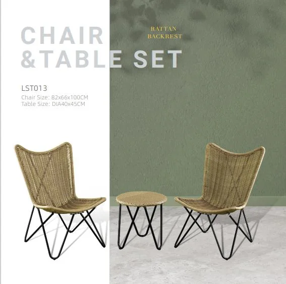 Outdoor French Stylish Rattan Chairs Villa Wicker Chair Bistro Butterfly Rattan Chair