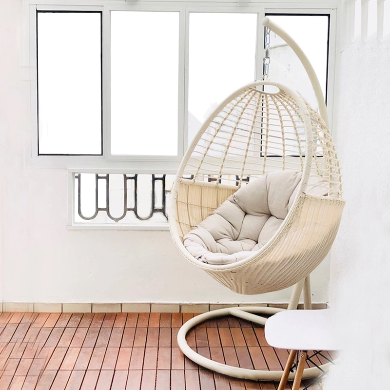 Modern Rattan Hanging Swing Chair with Stand Patio Swings Rocking Basket Hammock Chair Balcony Courtyard Garden Outdoor Furniture