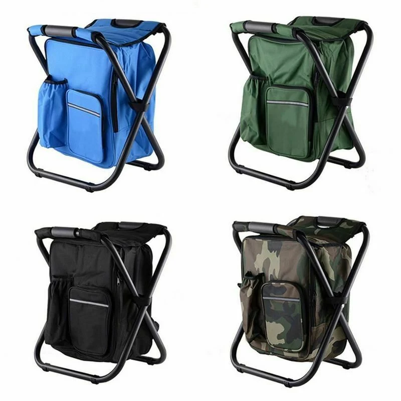 Fishing Backpack Chair Portable Folding Beach Chair Lightweight Camouflage Seat Camping