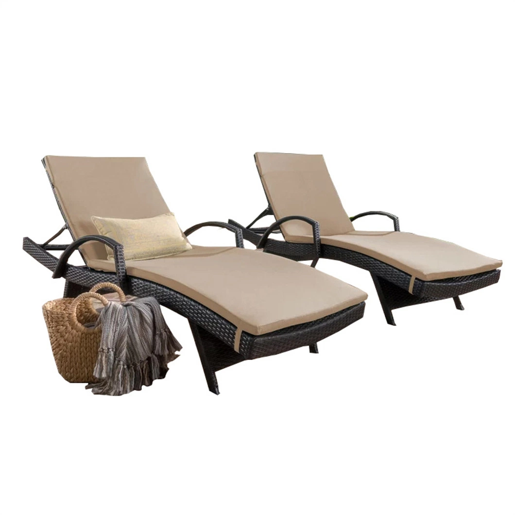 Outdoor Swimming Pool Beach Furniture Sun Lounger Aluminum Frame Chaise Lounger