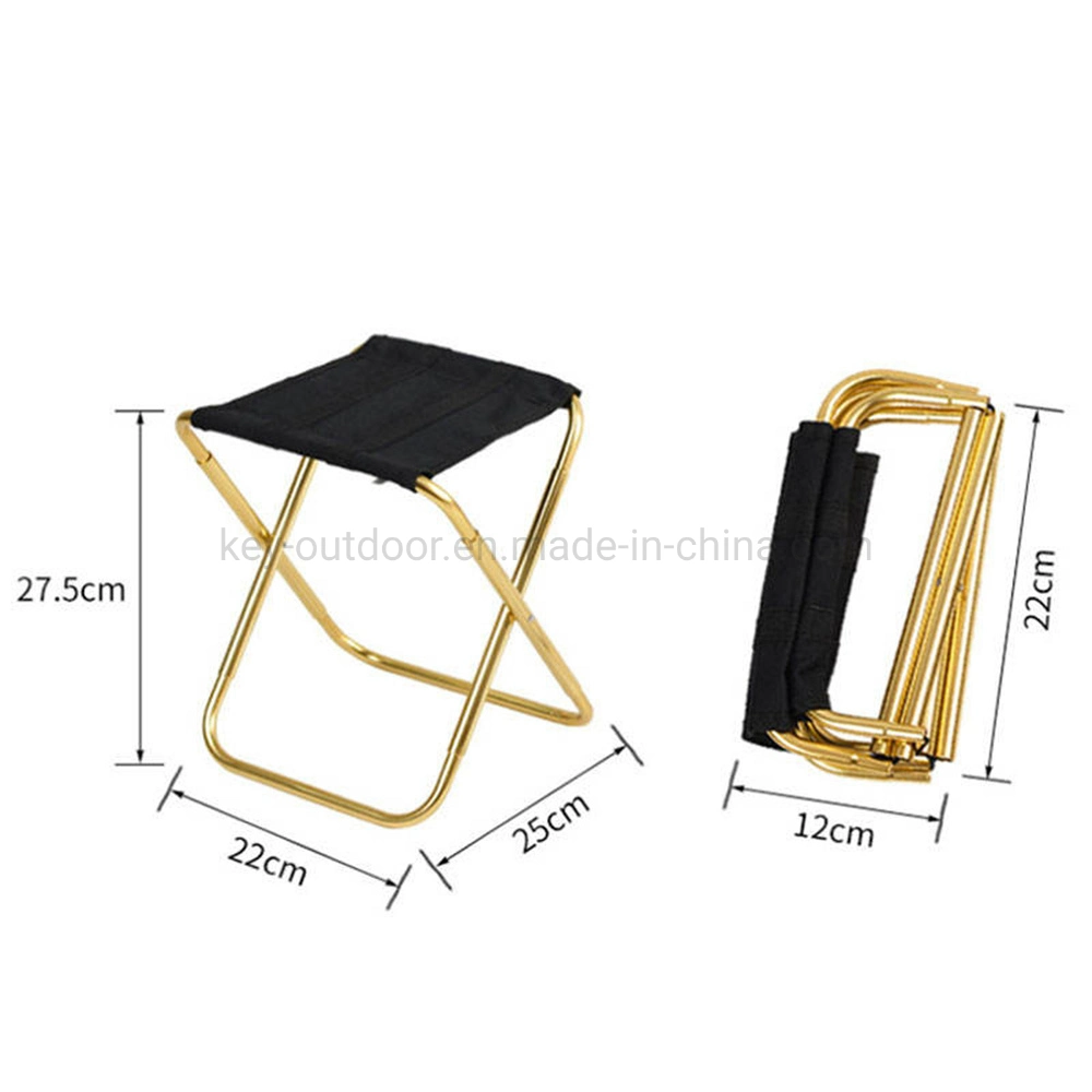 Lightweight Small Foldable 600d Oxford Cloth Aluminum Fishing Stool Adjustable Portable Handle Carry Mini Folding Pocket Fishing Garden Beach Chair