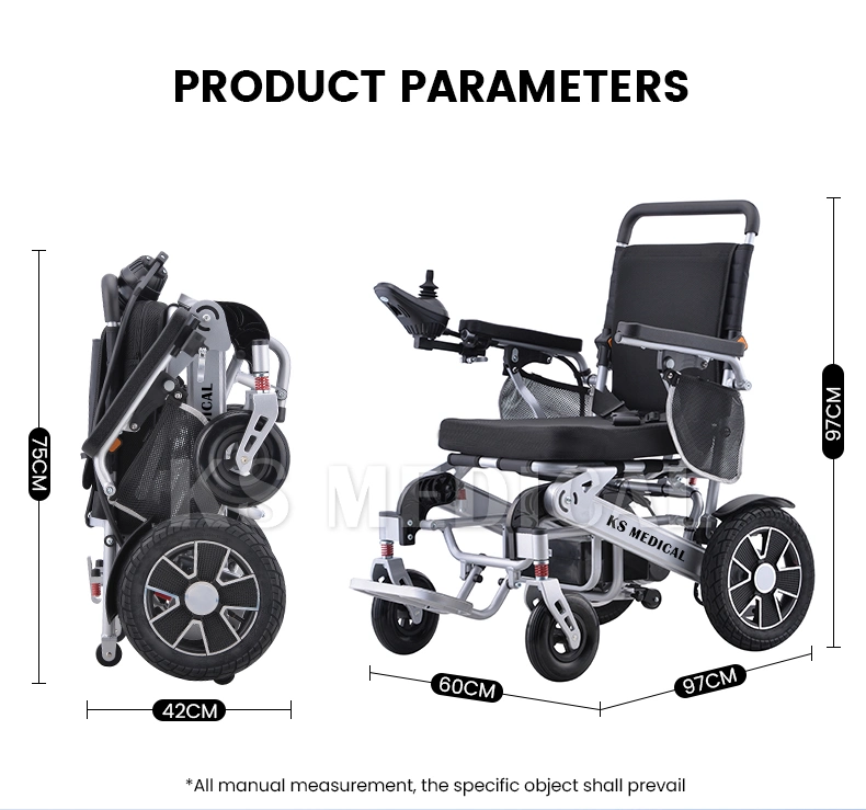 Ksm-606af Mdr Aluminium Auto Folding Electric Power Wheelchair Mobility Chairs for Disabled Travel