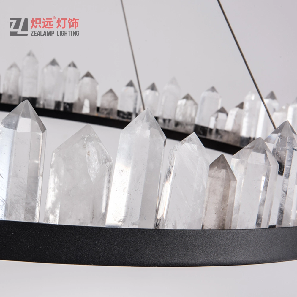 Contemporary Living Room Office Circle Lamp Decorative Crystal Pendant Lighting