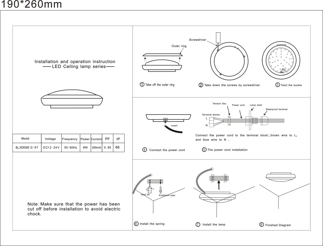 IP66 Ik08 Waterproof LED Ceiling Light with CE RoHS