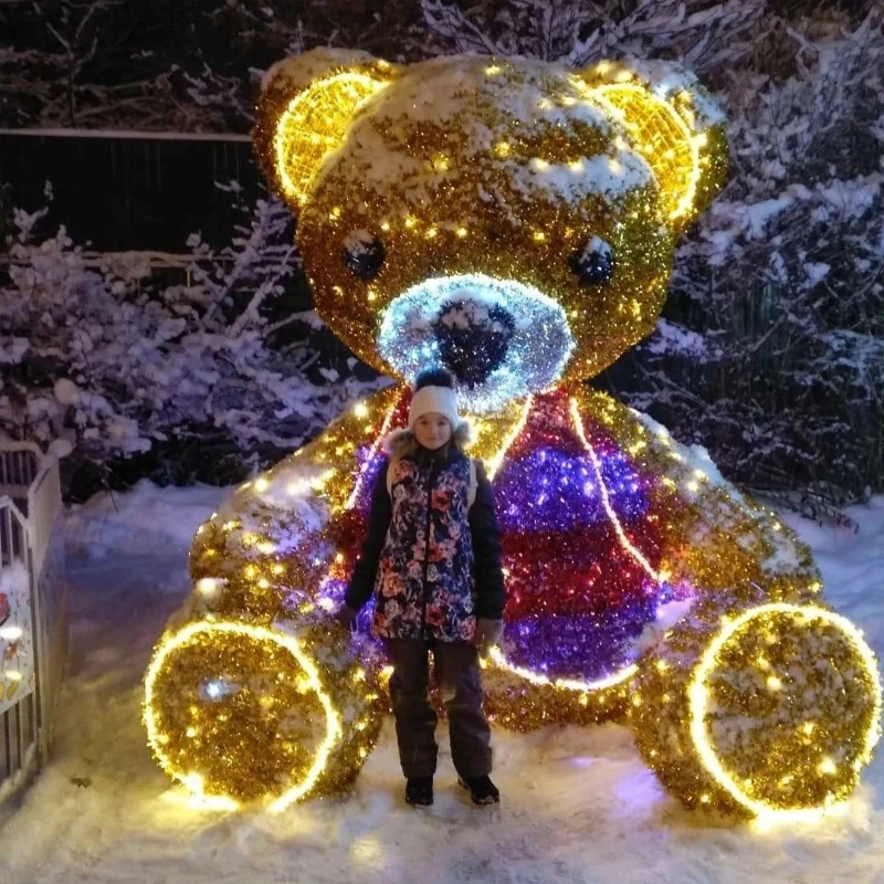 Teddy Bear Motif Lights Polar Animal LED Lighting Christmas Santa Holiday Decorations