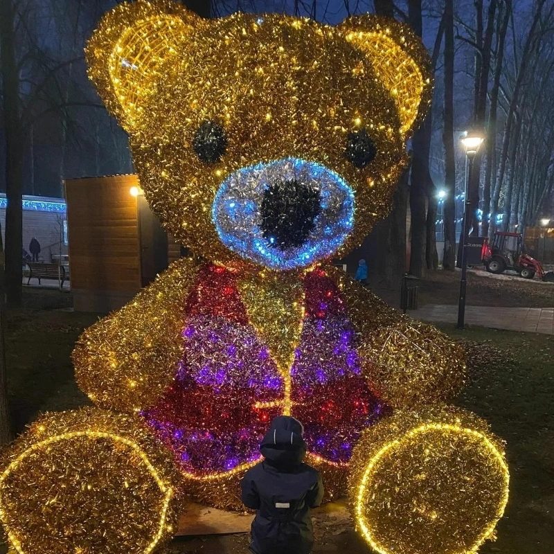 Teddy Bear Motif Lights Polar Animal LED Lighting Christmas Santa Holiday Decorations