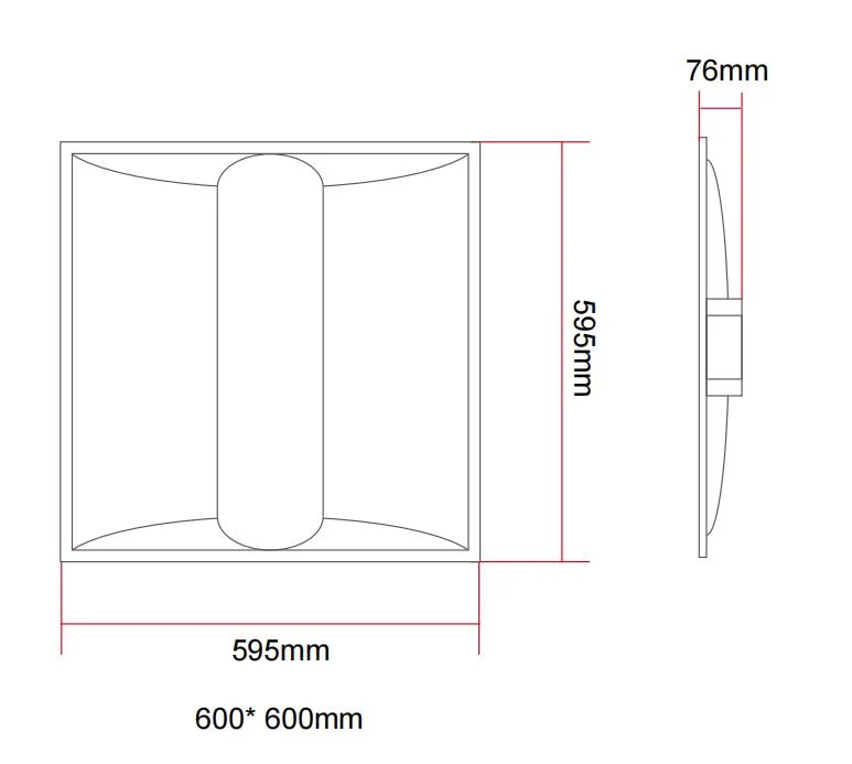 Factory Price Square Drop Ceiling 35W Supermarket Plastic LED Center Basket Troffer Panel Light for Hospital School Office Hotel