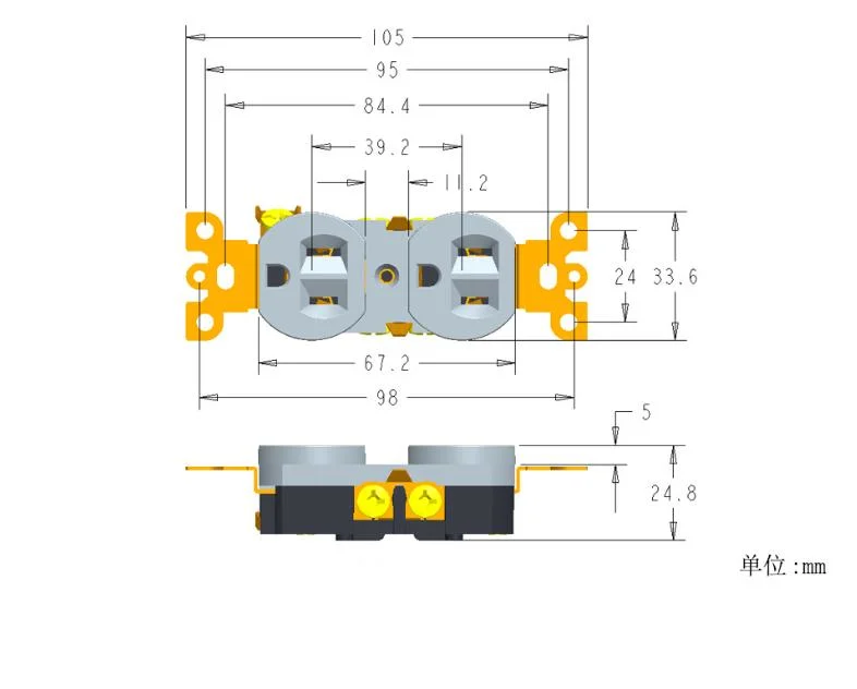 High quality Standard grounding Tamper Resistant Duplex Receptacle Socket Decorative Switch