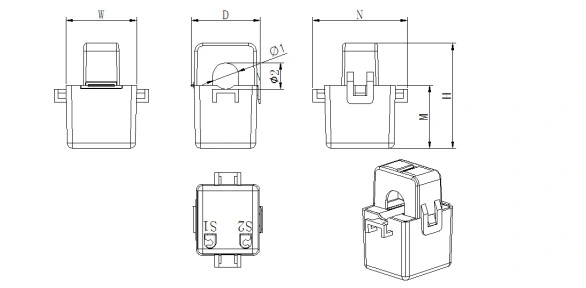 Acrel UL Certificate Akh-0.66-K 5A/1A/333mv Ouput Low Voltage AC Split Core Current Transformer for Renovation Project