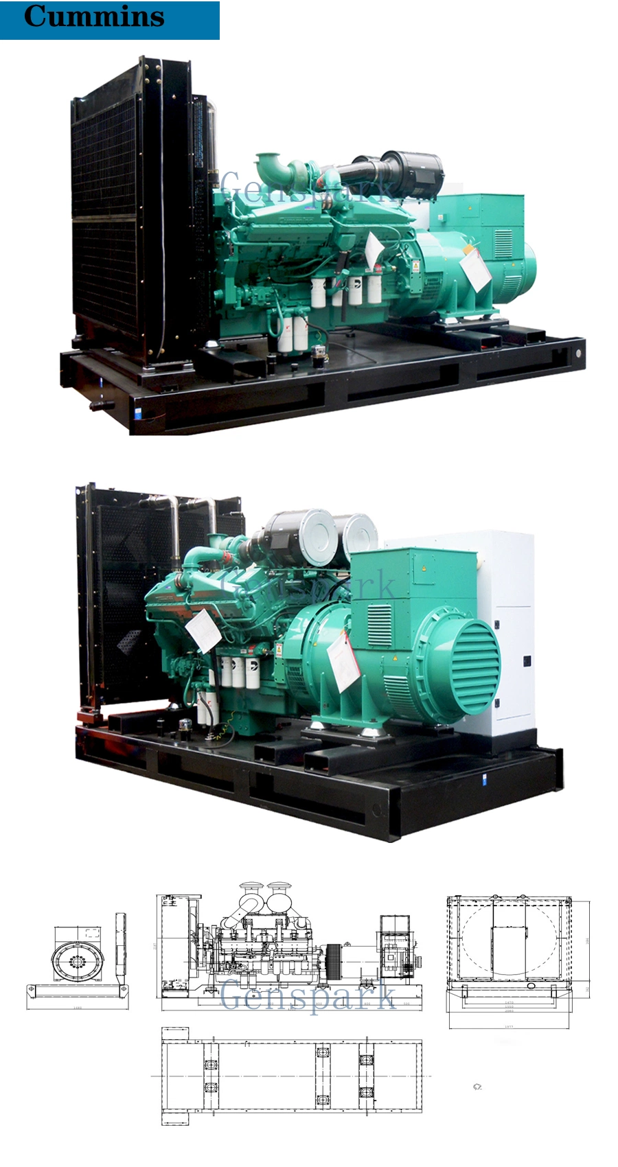 Emergency Power Big Output Open or Container Type Diesel Engine 1250KVA 1000 KW Generator Price