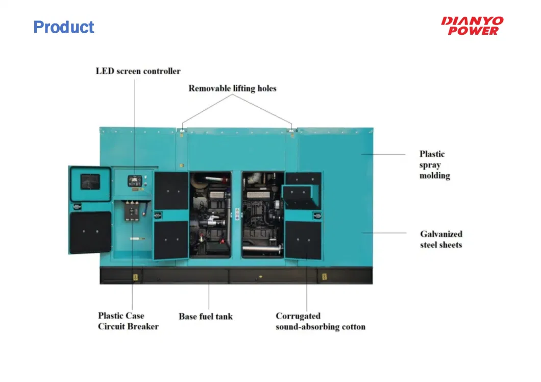 Powerful 30kVA 40kVA 100kVA 200kVA 300kVA Cummins Diesel Power Generator 50Hz 60Hz