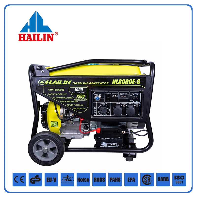 2 Kw-8 Kw Portable Gasoline Generator, AC Three Phase out Put, with CE, EU-V Certificated