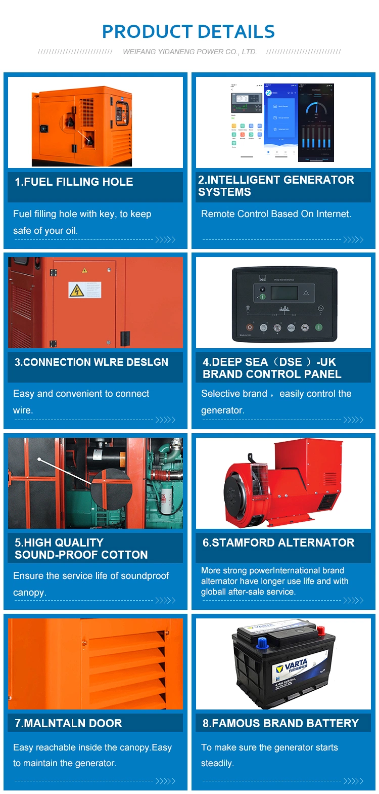 250kVA 300kVA 350kVA 400kVA 500va 600kVA 800kVA 1000kVA CE ISO Certified Diesel Generator with Silent Canopy Factory Industry Use