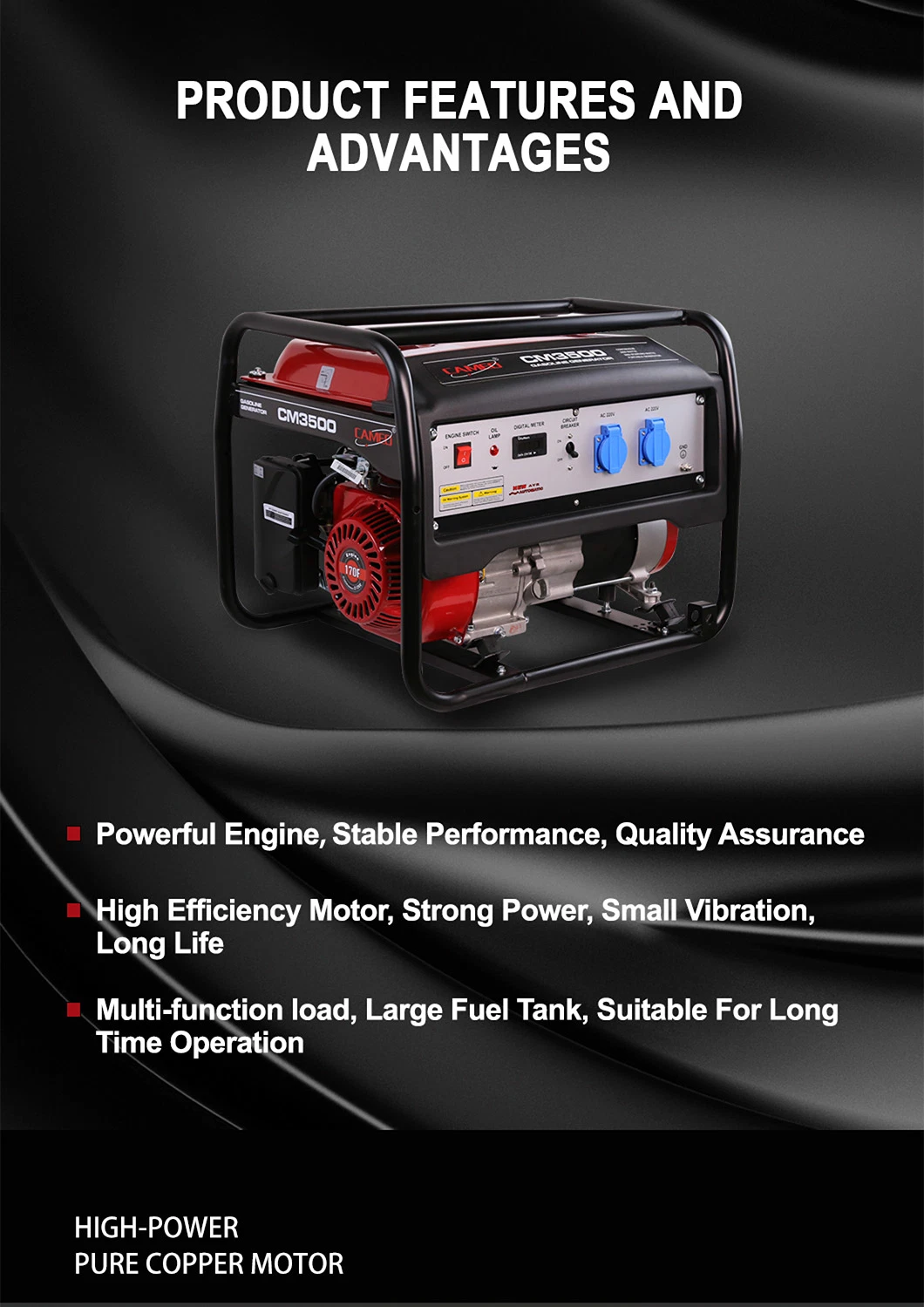 2kVA to 25kVA Portable Small Diesel/ Gasoline Generator Set Price 7kVA 8kVA 5kw Kw kVA New 3 Phase Engine Home Petrol Electric Gas Power Generator for Sale