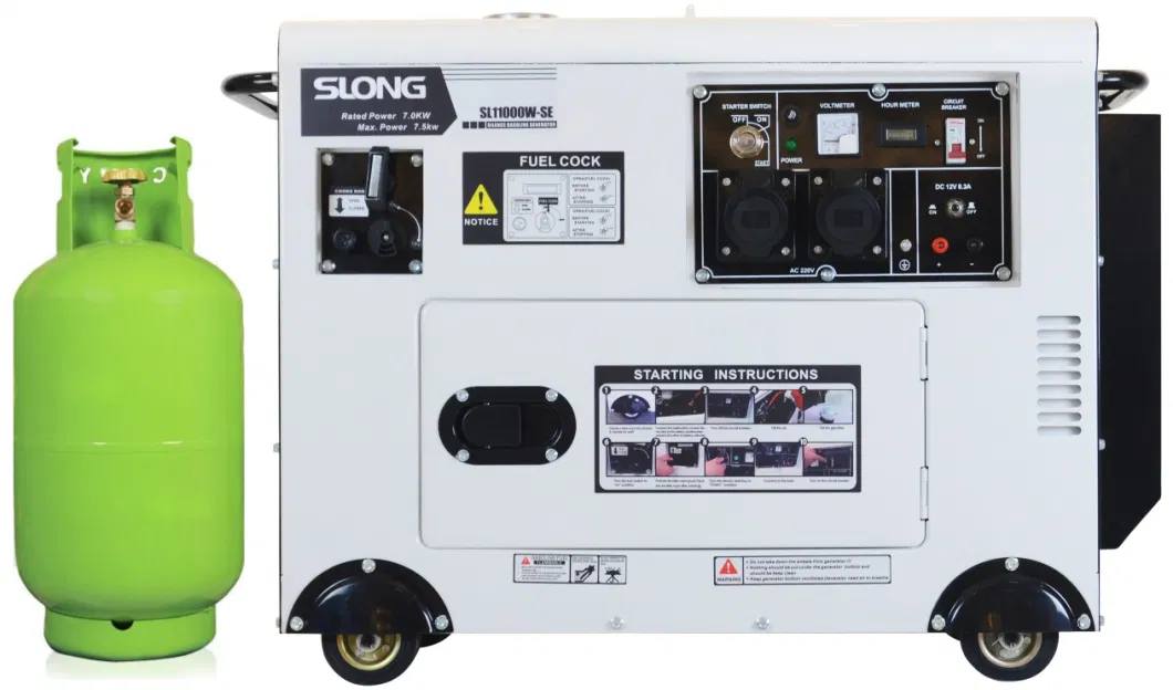 Slong LPG Natural Gas Gasoline Dual Fuel Generator 5kw to 17 Kw