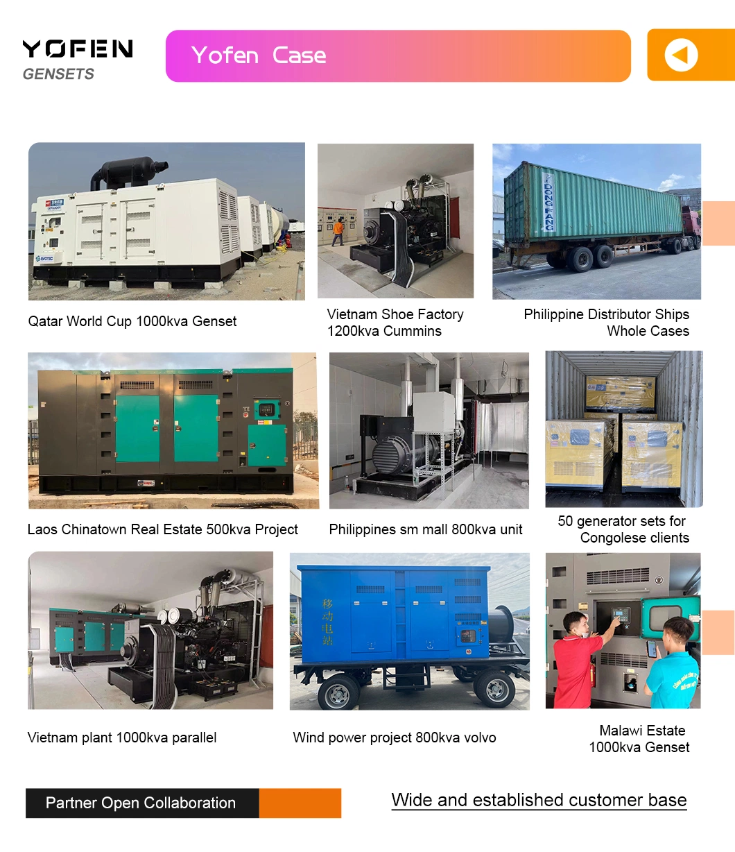 Cummins Portabl Inverter 30kw 50kw 100kw 150kw 200kw 250kw 300kw 350kw 400kw 500kw 600kw Silent Type Electric Power Diesel Generator with Yuchaiengine with Yfs