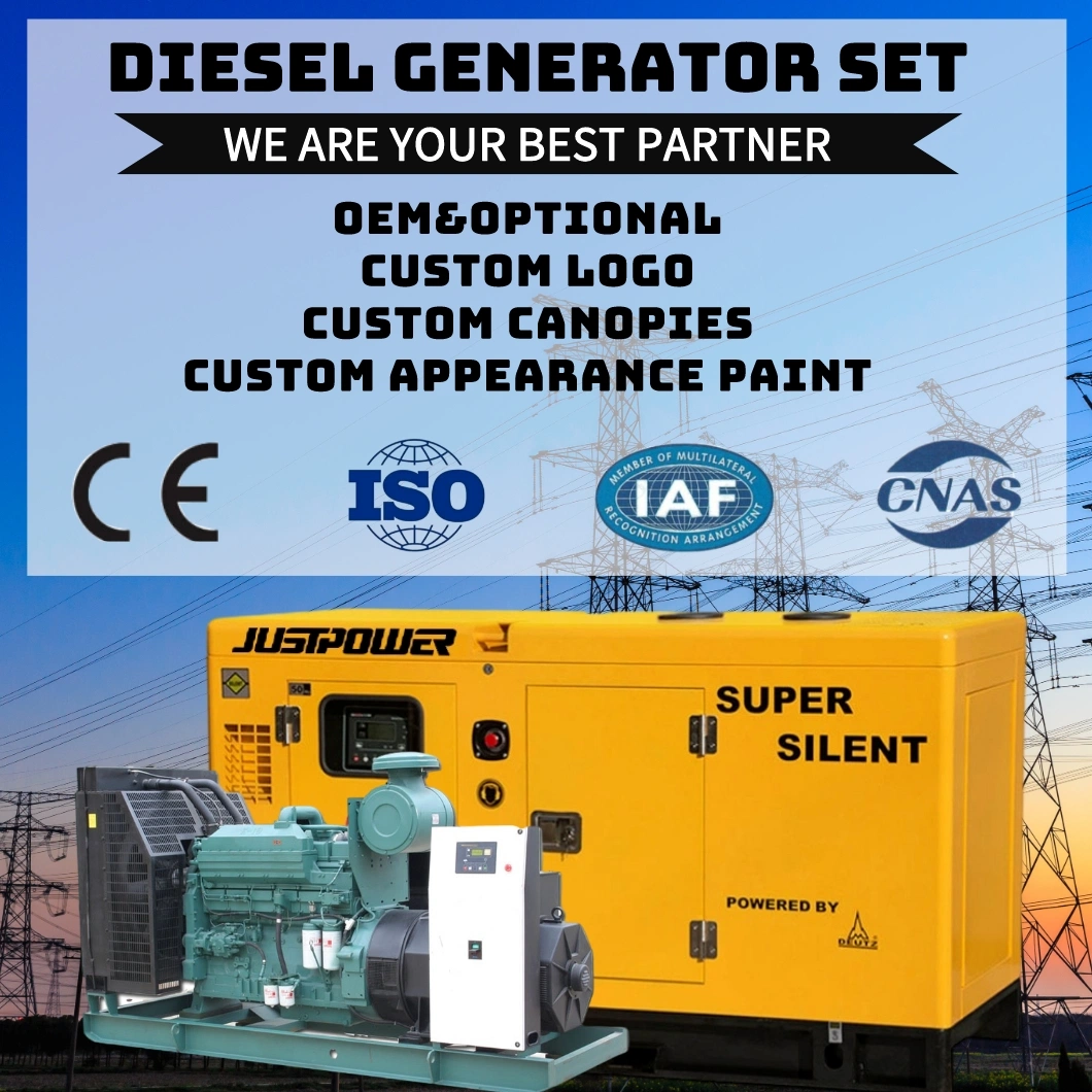 China Factory Portable Generator Diesel Price 50 kVA AC Three Phase Water Cooling Canopy Diesel Marine Generators for Home