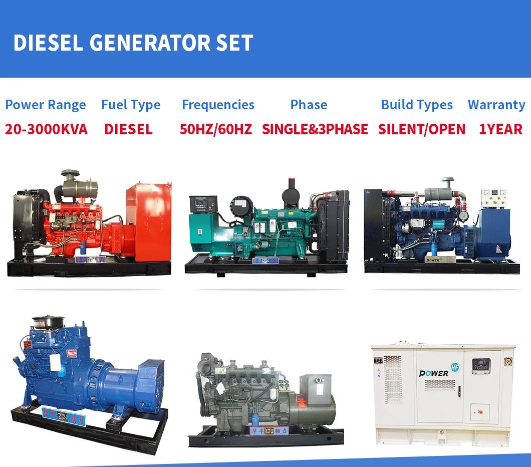 Super Silent Diesel Generator 20kw 25kw 30kw 32kw 50kw Power Portable Generator 25kVA 32kVA 37kVA 40kVA 62kVA Generator