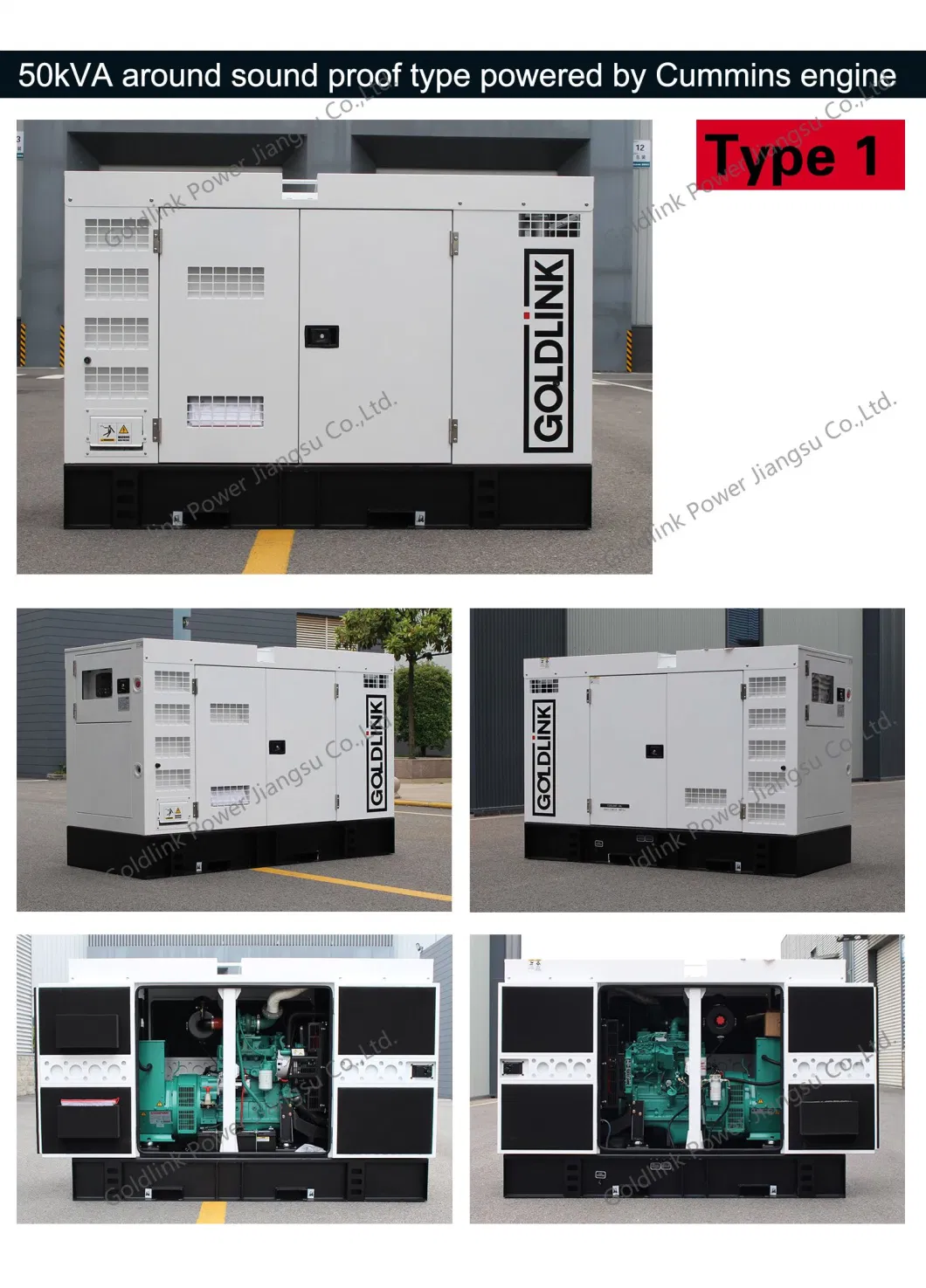 50kVA 40kw Cummins Generator Set Sound Proof Cummins Diesel Engines Genset