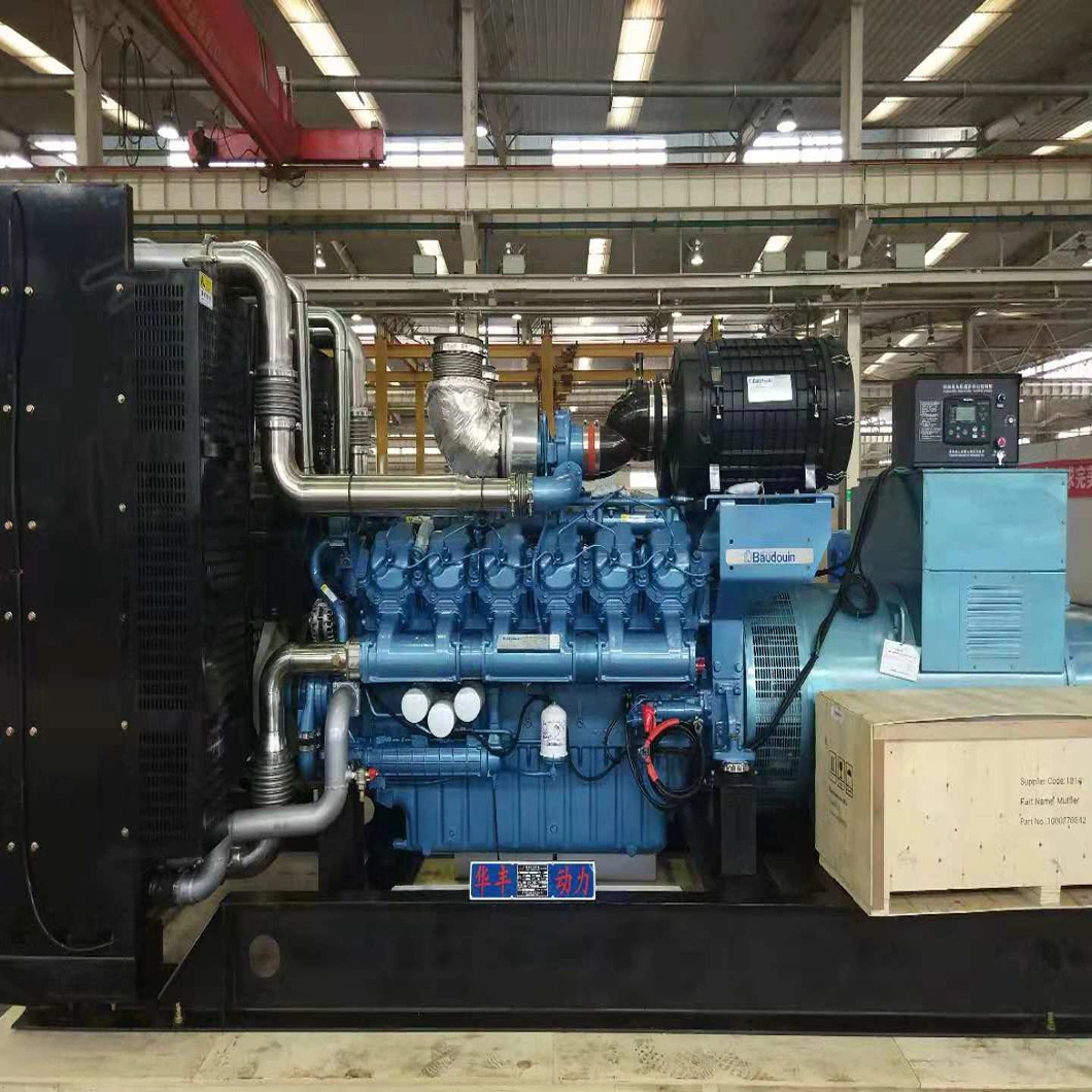 2500 kVA 2000 Kw 3 Phases 50 Hz Water Cooled 400/230 V Soundproof Baudouin 12 Cylinders 4 Strokes 1500 Rpm Engines Powered Open Frame Container Diesel Generator