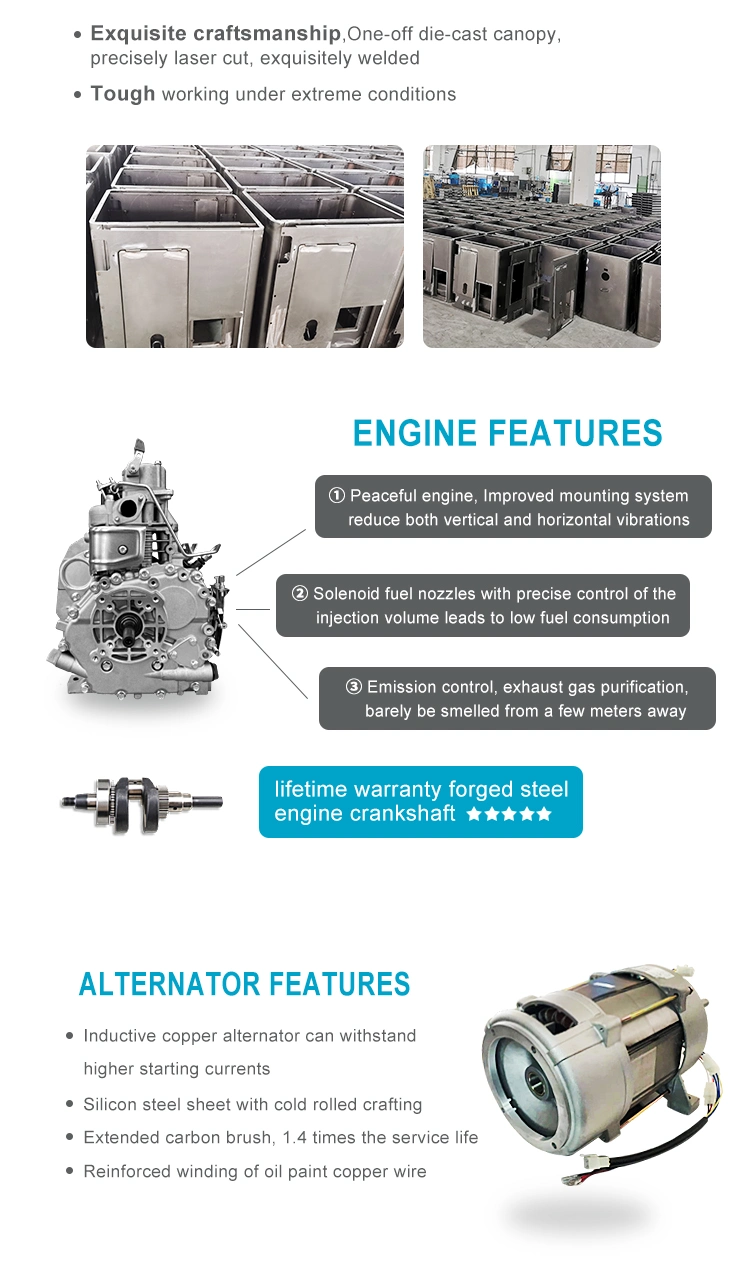 5.5kw AVR Diesel Powered Electric AC Single Phase AC Generator