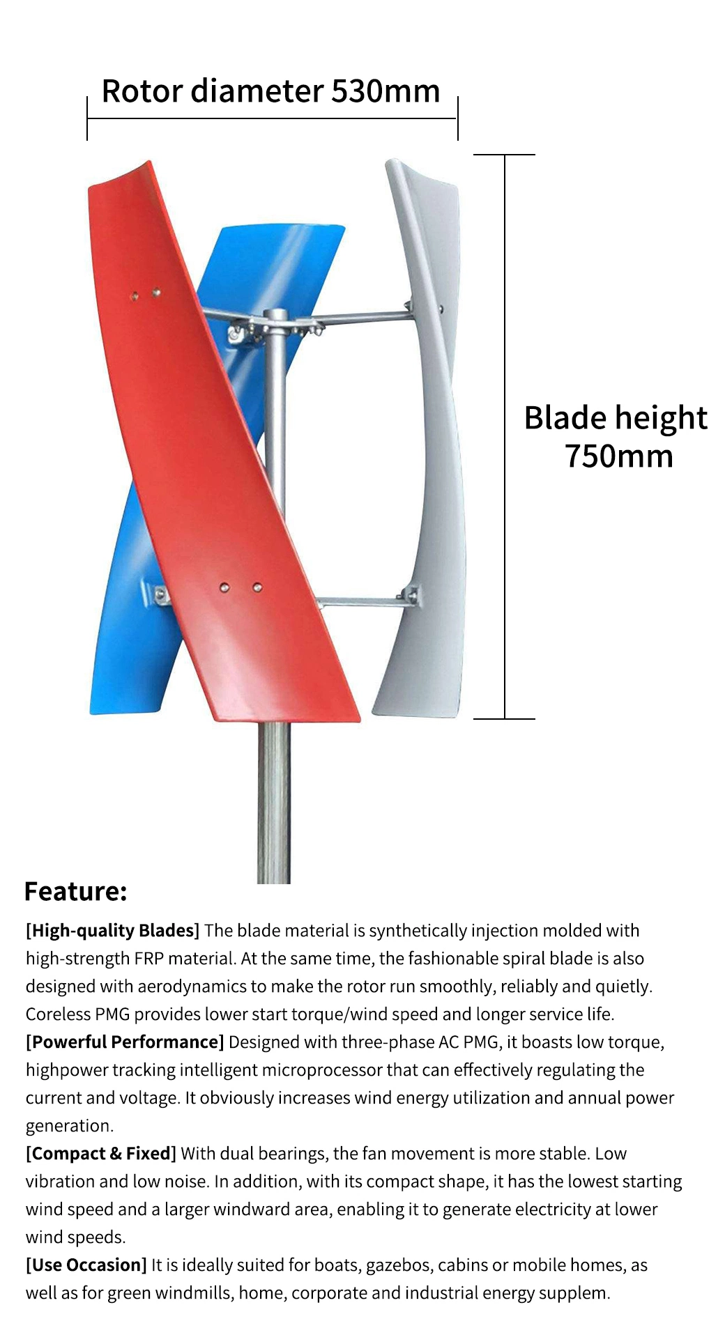 Renewable Alternative Energy Low Speed 20kw 10kw 5kw Wind Power Turbine Vertical Axis Wind Generator/Wind Turbine with RoHS Certificate