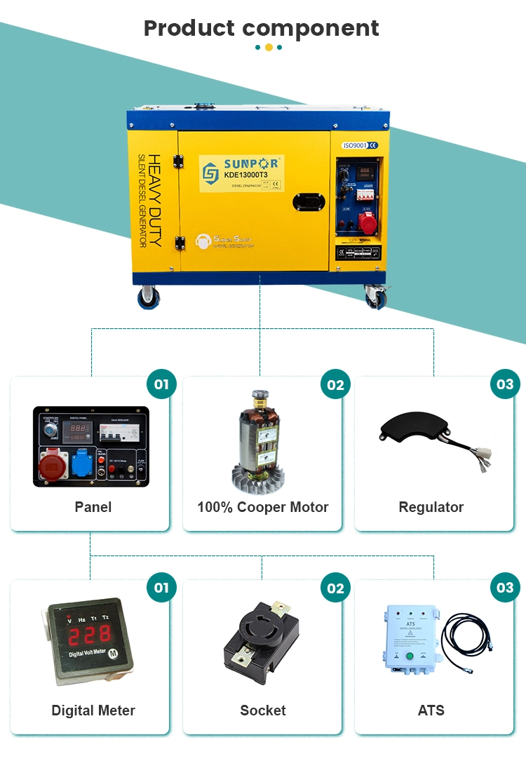 3 Phase 10000 Watt Ultra Quiet Silent Type Diesel Generator for Sale