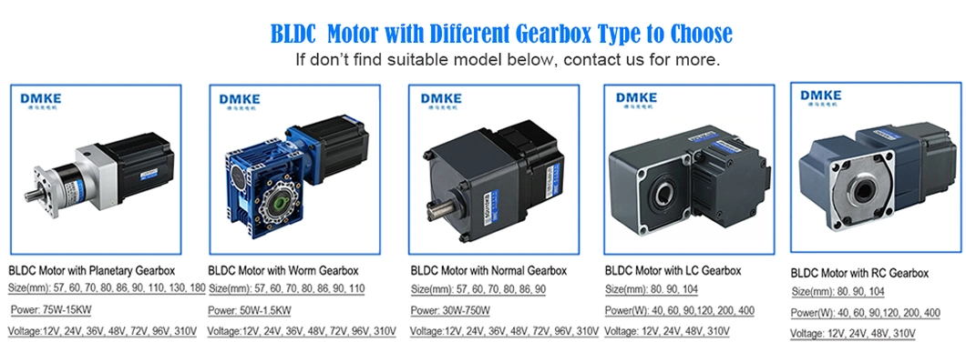 Dmke Custom Cajas Reductoras Planetarias Gearbox Brushless DC Motor BLDC Ccw Cw 300W 12V 800W 24V 72 V 1800rpm