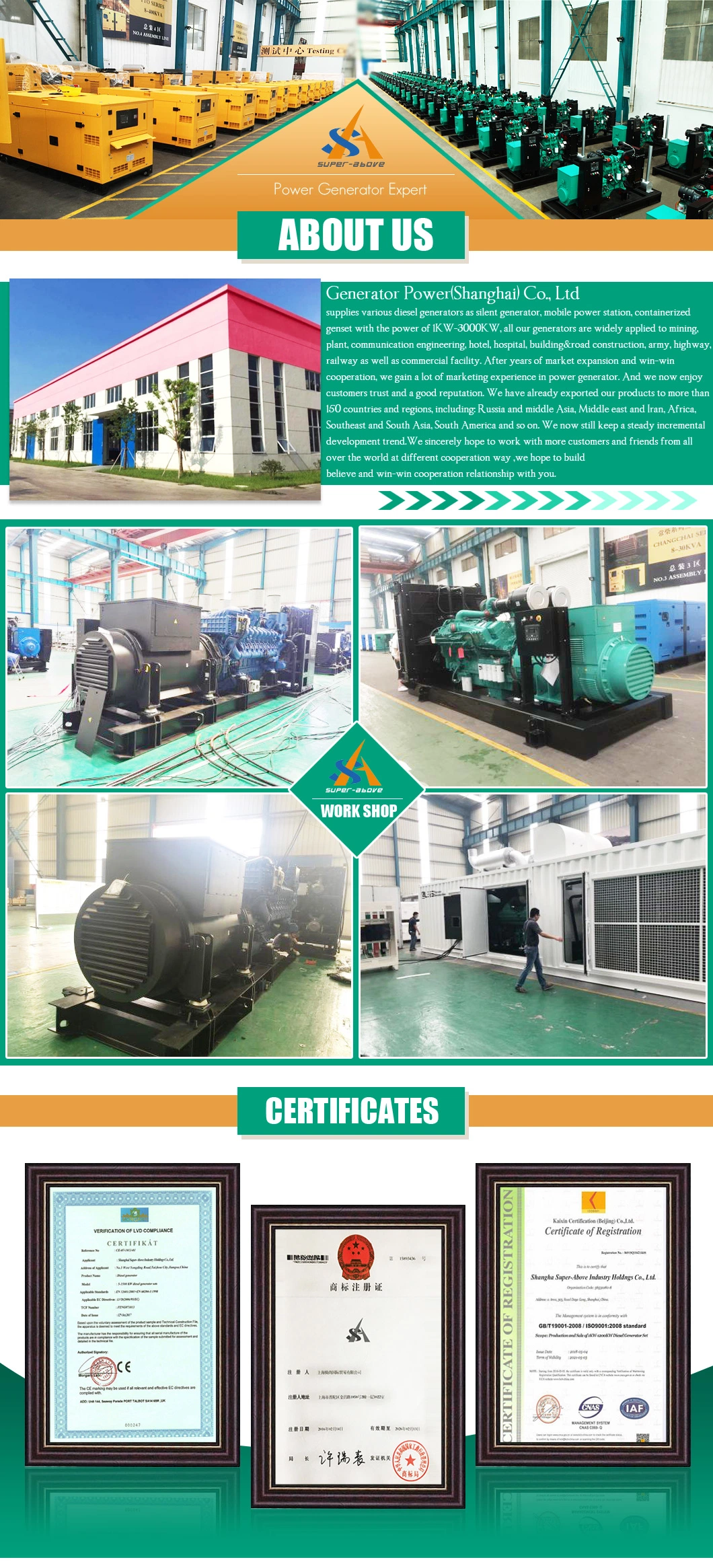 High Quality 1.2MW Mtu Diesel Generator with CE Certificaiton