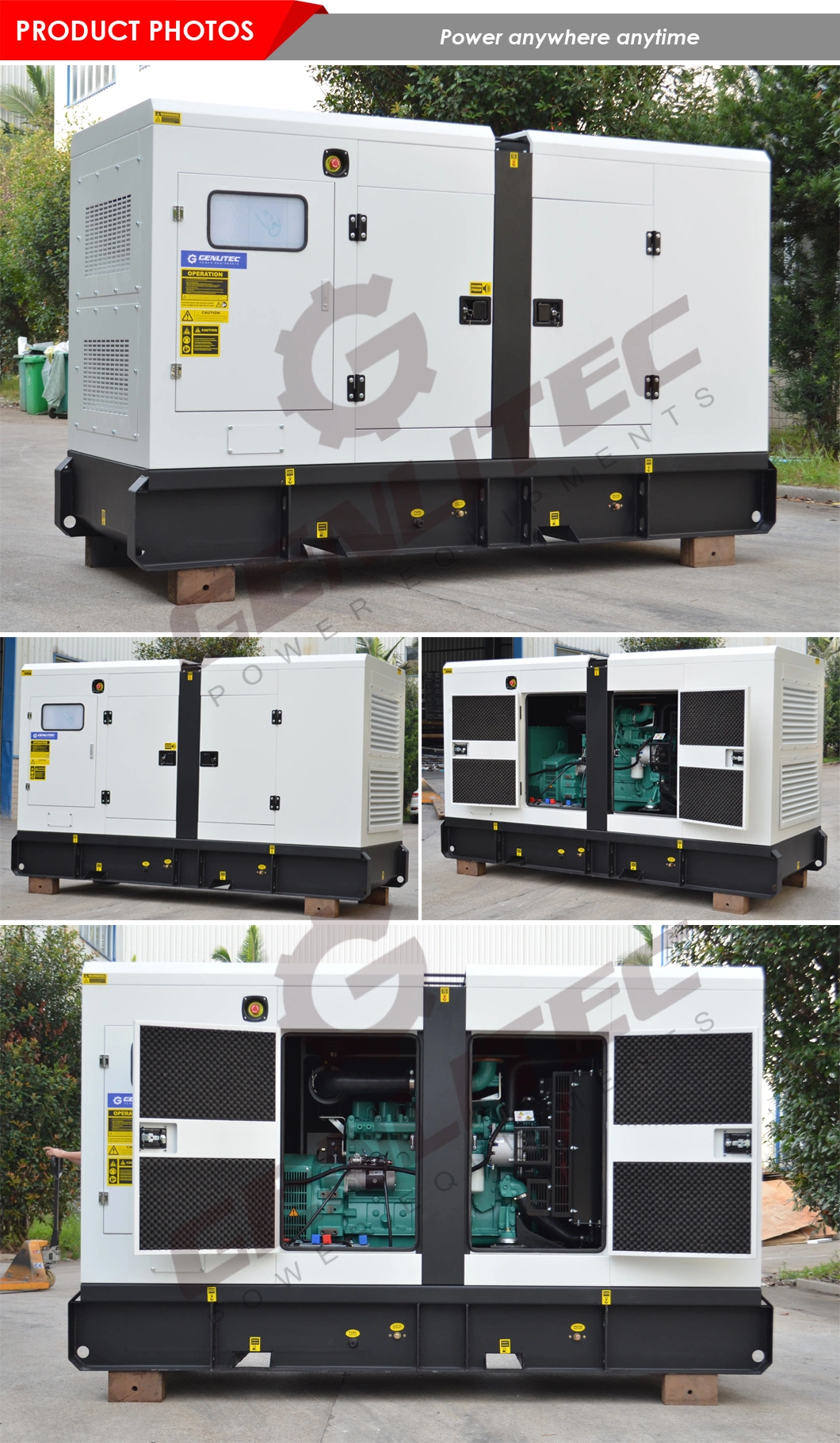 Open Silent Type 100kVA/150kVA/200kVA/250kVA/300kVA/400kVA/500kVA Diesel Generator with Cummins Perkins Deutz Sdec Engine