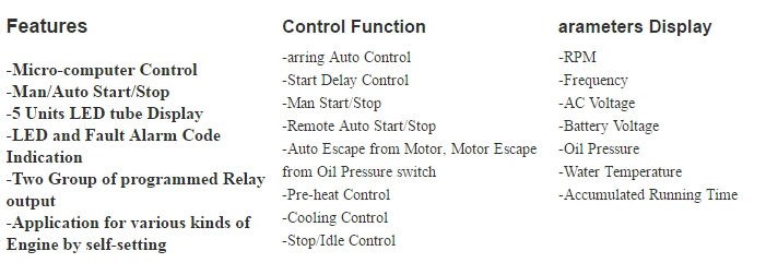 Mebay DC20d Auto Start Diesel Genset Controller Generator Parts