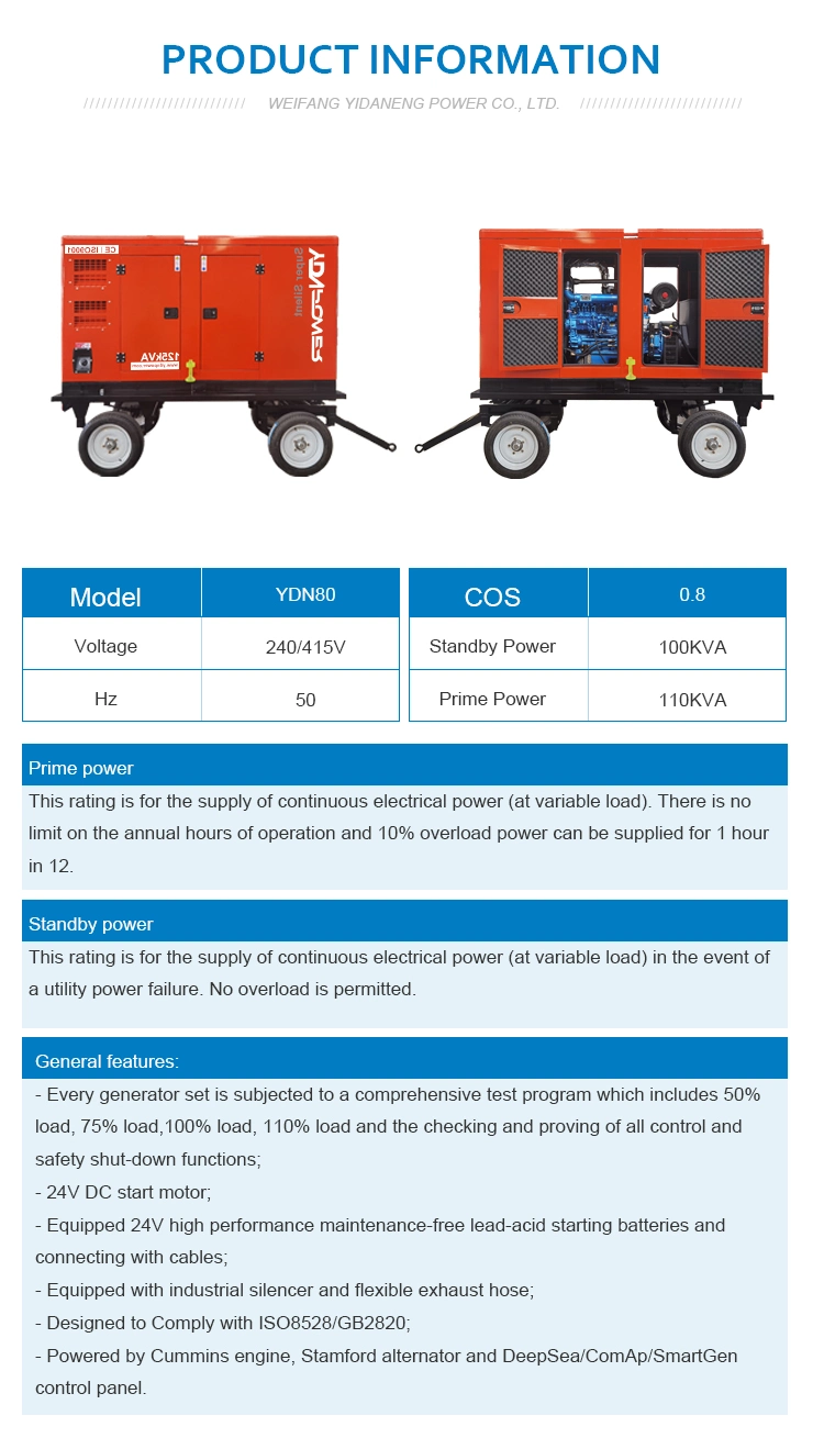 High Quality Industrial Power Silent Diesel Electric Generator 50kw 100kw 150kw 200kw 300kw with Good Price for Factory/School/Hospital China Factory