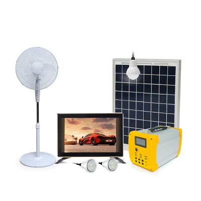Generatore di energia solare portatile per illuminazione e. Esecuzione di TV e ventola