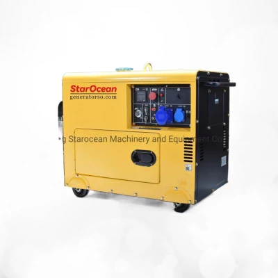  Alta qualità 6 kw 6 kW 7 kVA 7 kVA trifase Small Potenza domestica ultra silenziosa raffreddata ad acqua 2 cilindri 4 tempi Generatore diesel CA CC