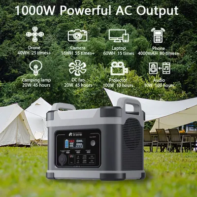 Batteria di ricarica wireless mobile LiFePO4 e sistema alimentato a inverter disattivati Generatore solare portatile a griglia 300 W/500 w/1000 w/1500 w/2000 w per campeggio/casa/emergenza