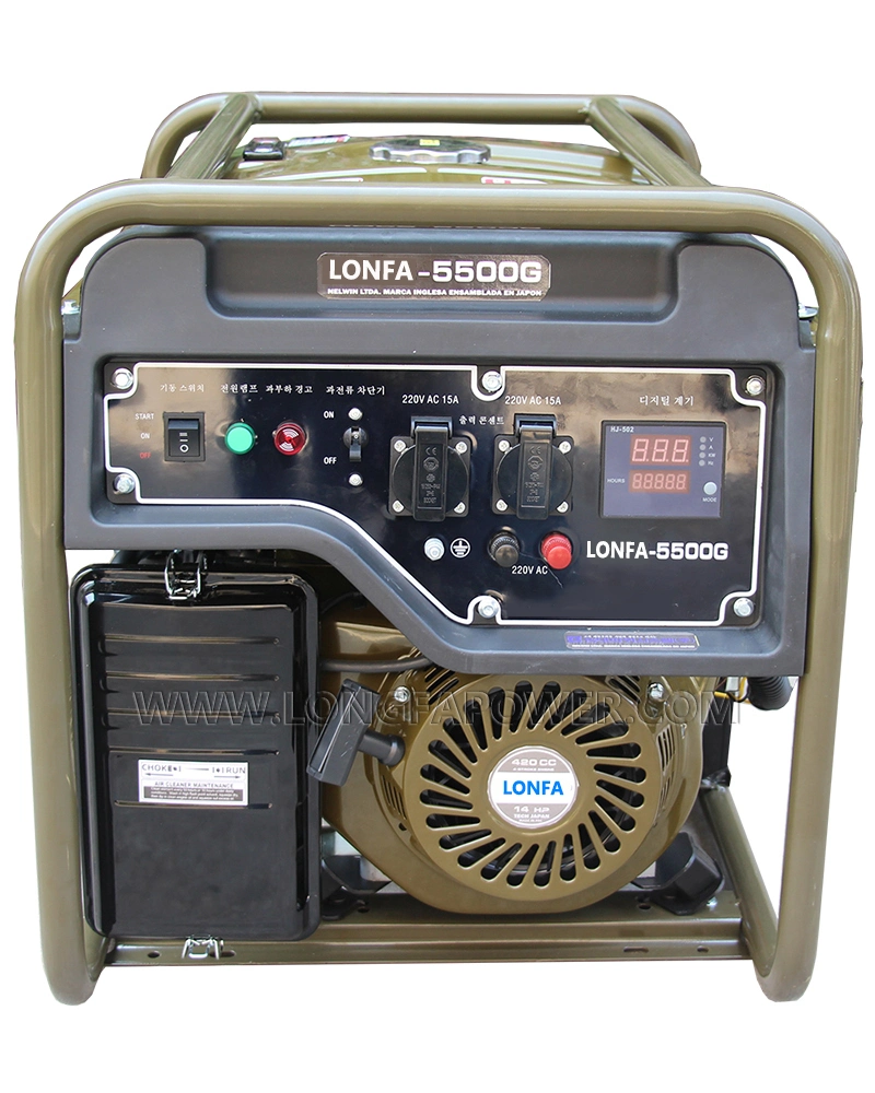 6.5kw 6.5K 7kw 7kVA 7000W 8kw 8K 8000W Air Cooled Brushless Power by Hondaengine Gx420 420cc Portable Silent Military Thd&lt;3% Inverter Petrol Gasoline Generator