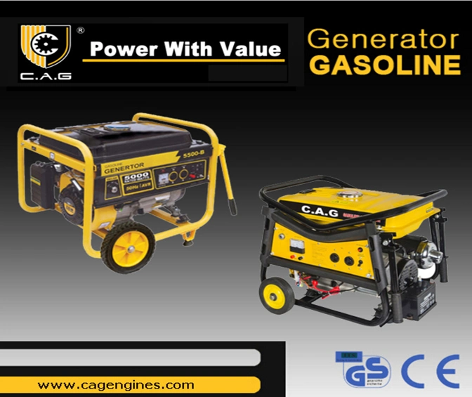 Electric Start (5kw 6kw 7kw 5kVA 6kVA 7kVA) Portable Gasoline/Petrol Engine Power Electric Generator