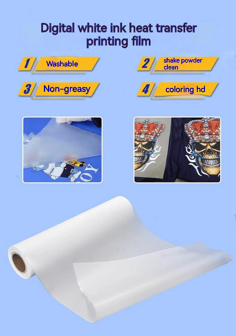 Single-Side Double-Side Hot/ Cold Peel 60cm 30cm 33cm 43cm Dtf Transfer Pet Film for Digital T-Shirt Printing Machine Dtf Printer